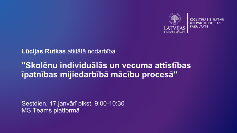 Prof. Lūcijas Rutkas atklātā nodarbība