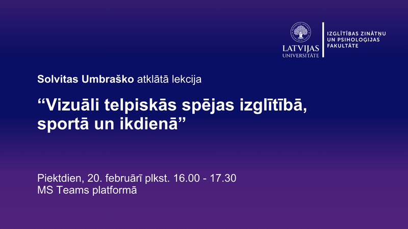 Solvitas Umbraško atklātā lekcija