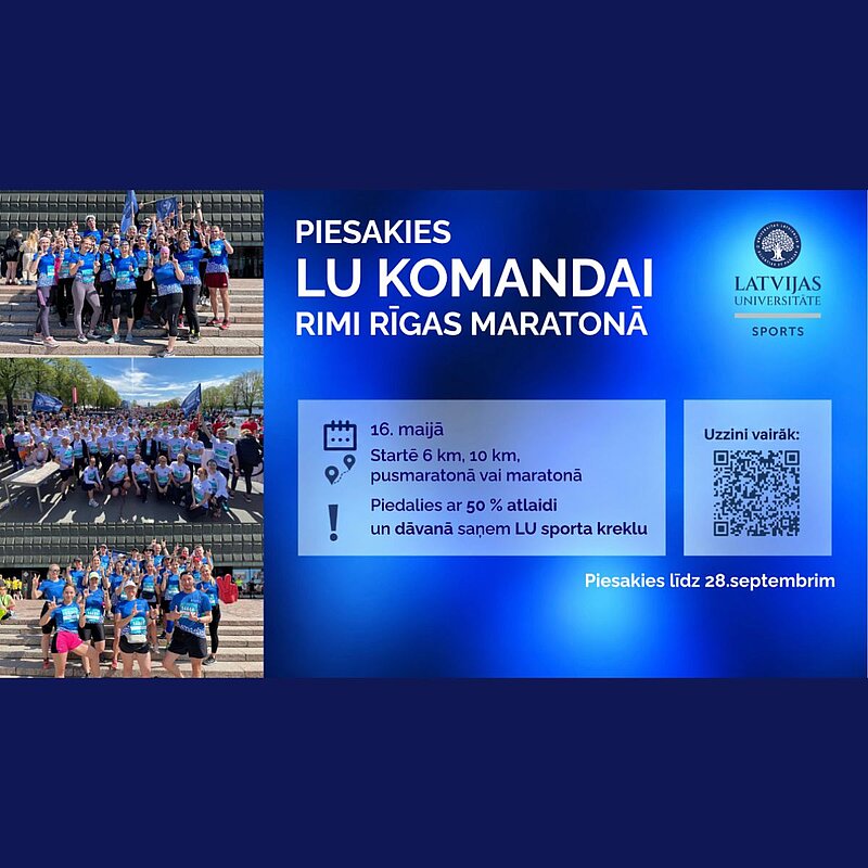 Pievienojies Latvijas Universitātes komandai Rimi Rīgas maratonā 2027