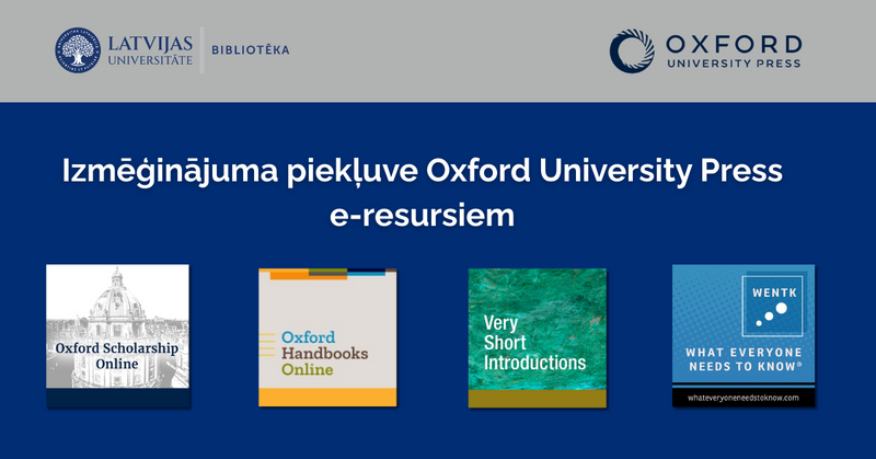 Izmēģinājuma piekļuve Oxford University Press e-resursiem