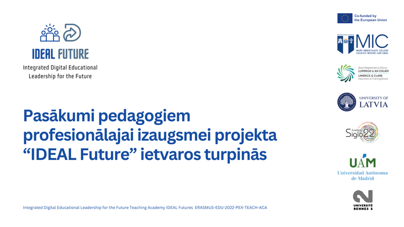 IDEAL Future Teacher Academy ietvaros turpinās izglītojoši pasākumi pedagogiem